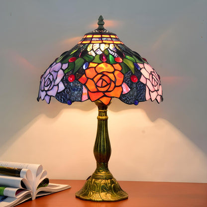 Elegant Tiffany Stained Glass Dome Decor Table Lamp