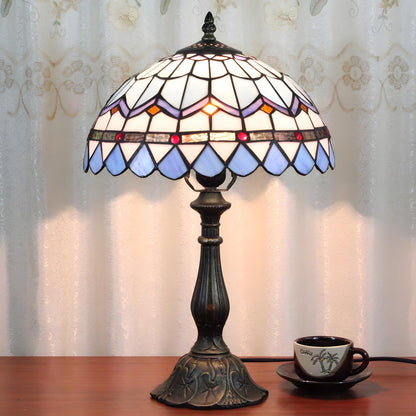 Elegant Tiffany Stained Glass Dome Decor Table Lamp