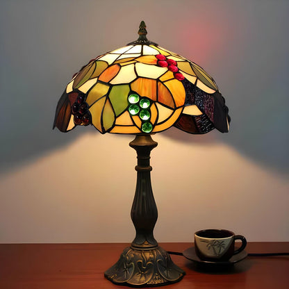 Elegant Tiffany Stained Glass Dome Decor Table Lamp