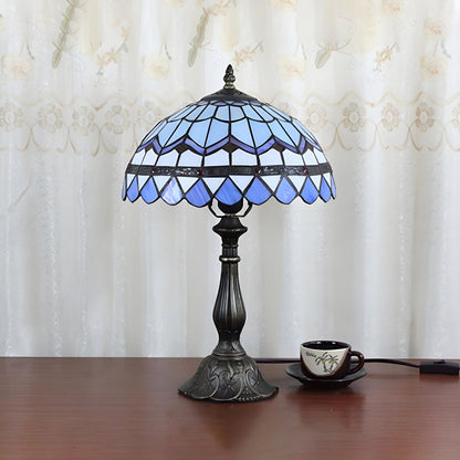 Elegant Tiffany Stained Glass Dome Decor Table Lamp