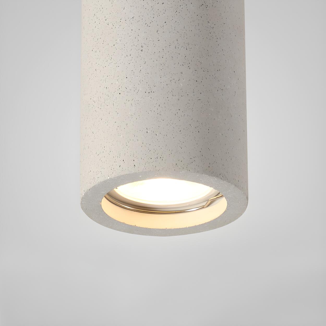 Entrance Simple Grey Stone Cylinder Flush Mount Light