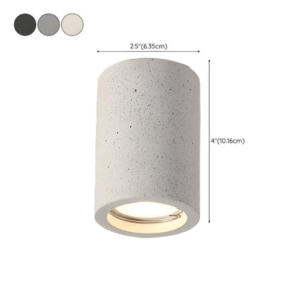 Entrance Simple Grey Stone Cylinder Flush Mount Light