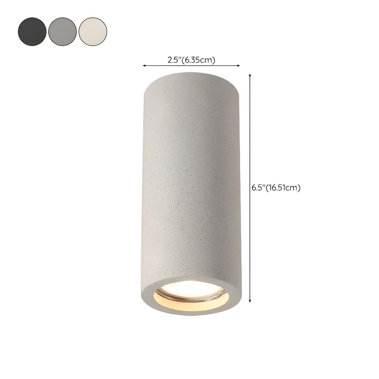 Entrance Simple Grey Stone Cylinder Flush Mount Light