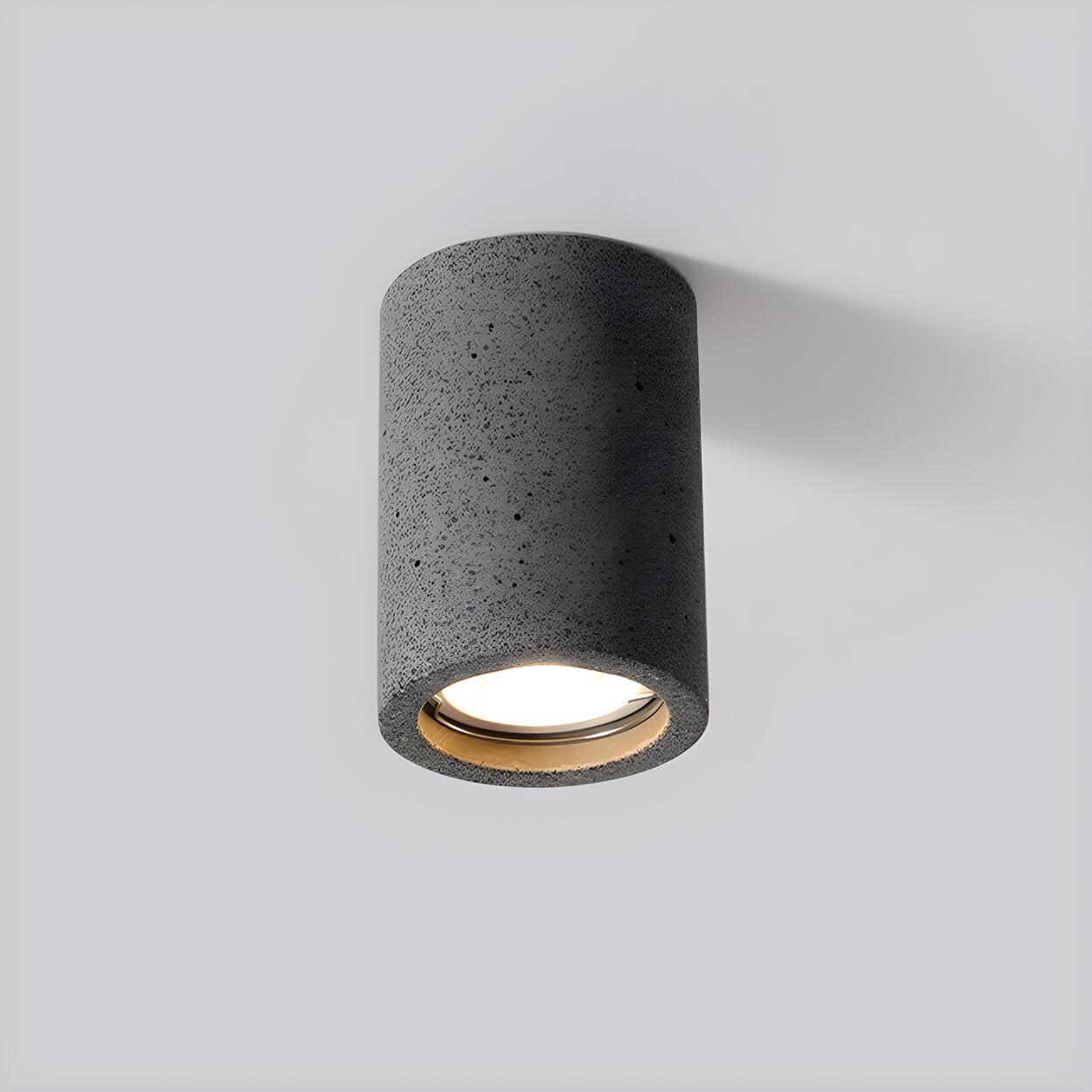 Entrance Simple Grey Stone Cylinder Flush Mount Light