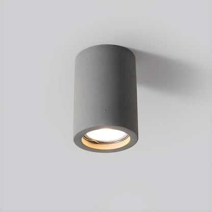 Entrance Simple Grey Stone Cylinder Flush Mount Light