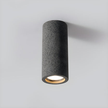 Entrance Simple Grey Stone Cylinder Flush Mount Light