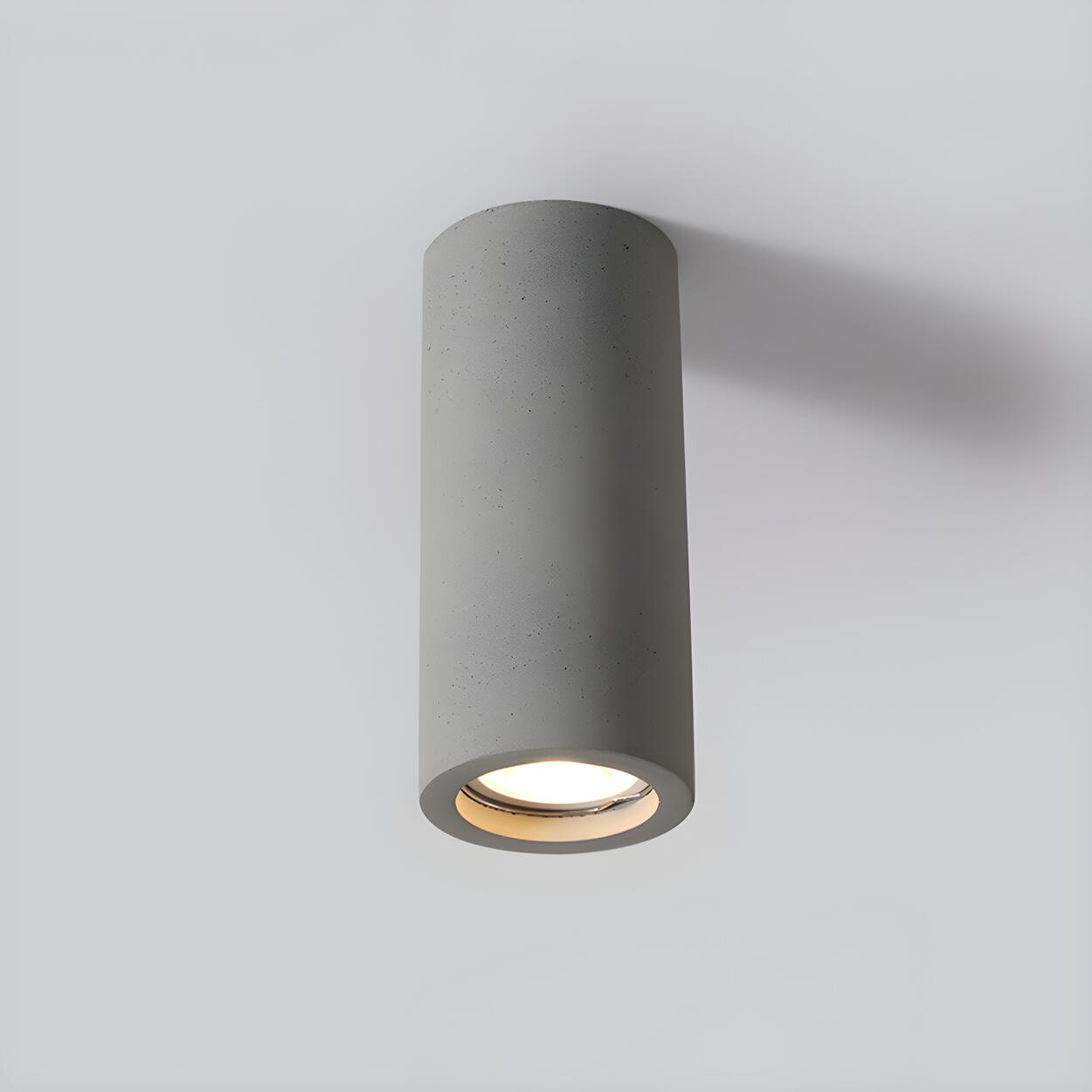 Entrance Simple Grey Stone Cylinder Flush Mount Light