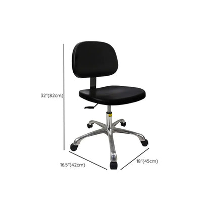 Ergonomic Metal Adjustable Office Stool Black Medium Seat