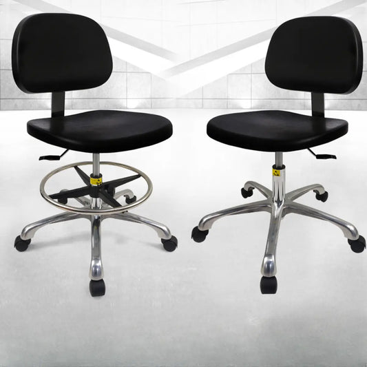 Ergonomic Metal Adjustable Office Stool Black Medium Seat