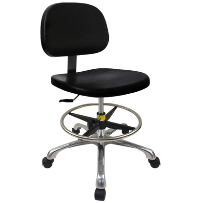 Ergonomic Metal Adjustable Office Stool Black Medium Seat