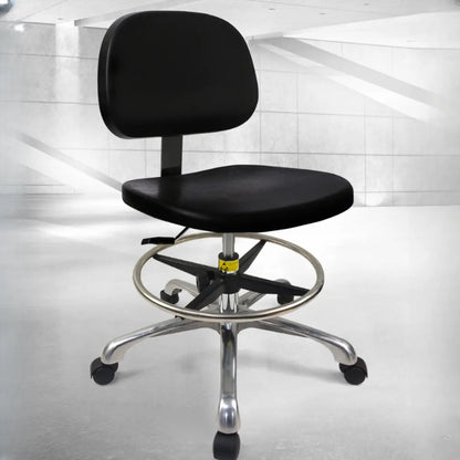 Ergonomic Metal Adjustable Office Stool Black Medium Seat