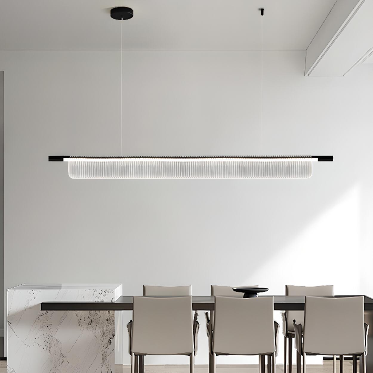 Exquisite Clear Rectangle Kitchen Island Pendant Light