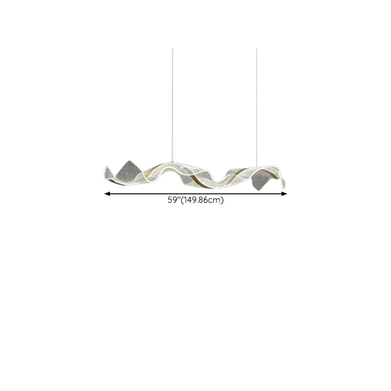 Exquisite Gold Wave LED Metal Island Pendant Light