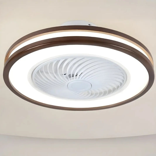 Flush Simple Round Remote Bladeless Ceiling Fan Light