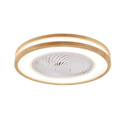 Flush Simple Round Remote Bladeless Ceiling Fan Light