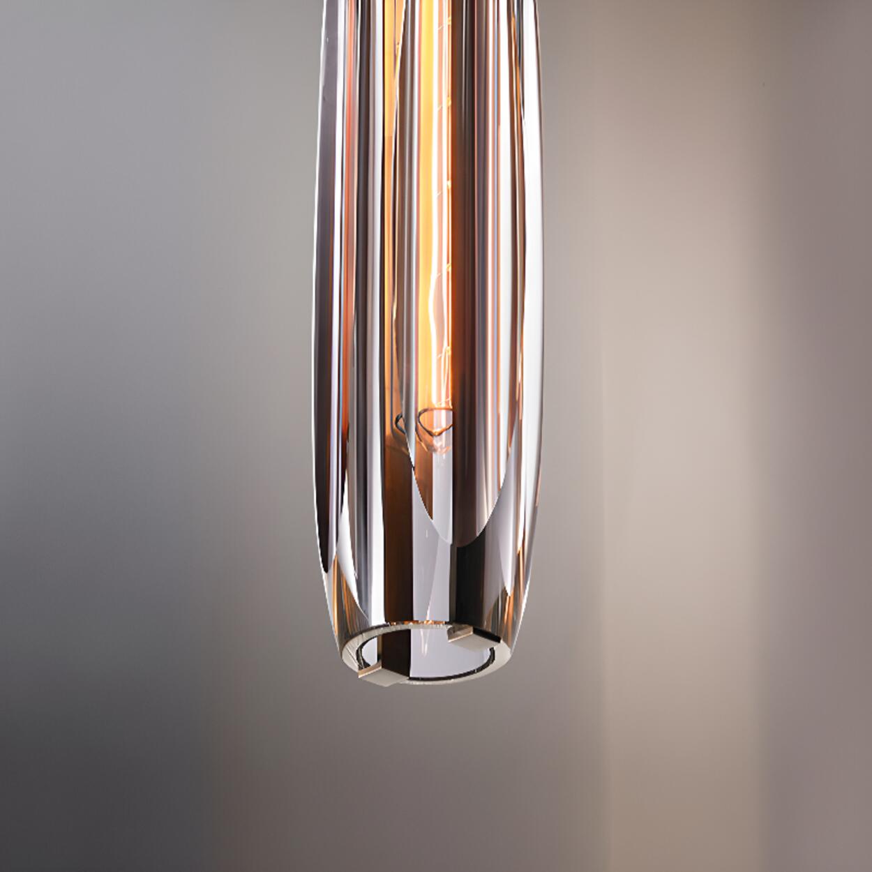 Gold Cylinder Crystal Kitchen Island Pendant Lights