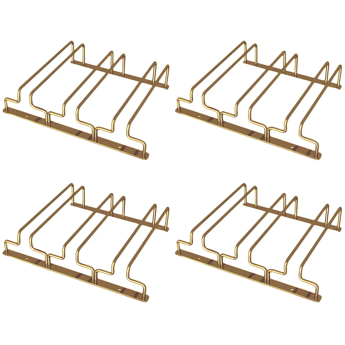 Gold Rectangular Metal Wine Glass Rack Stemware Rack