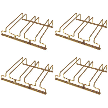 Gold Rectangular Metal Wine Glass Rack Stemware Rack