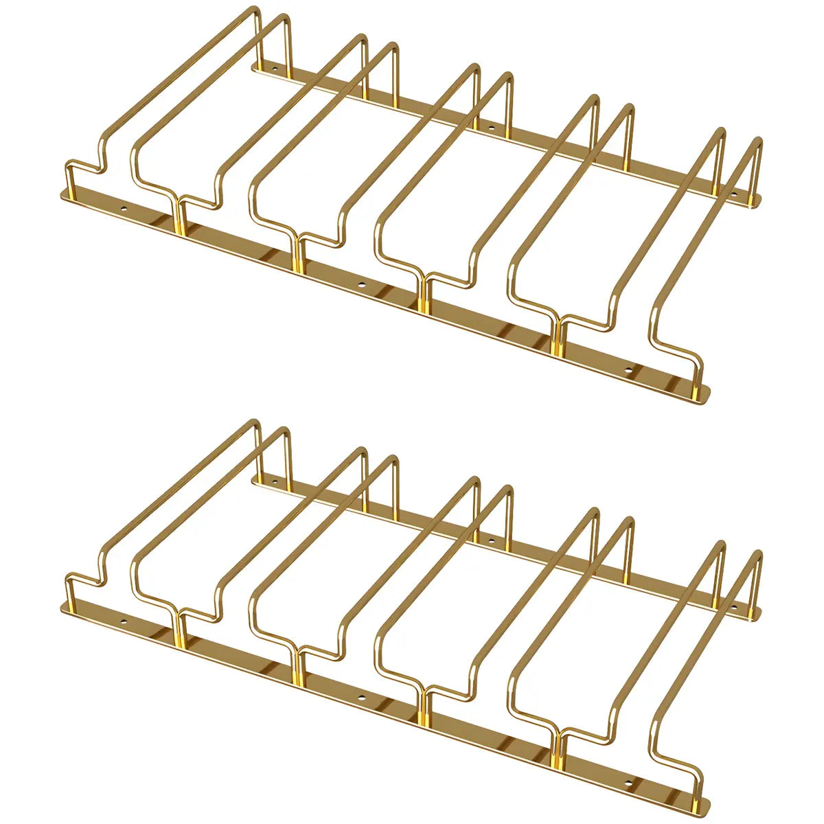 Gold Rectangular Metal Wine Glass Rack Stemware Rack