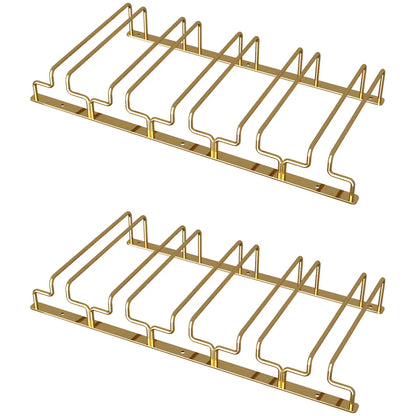 Gold Rectangular Metal Wine Glass Rack Stemware Rack