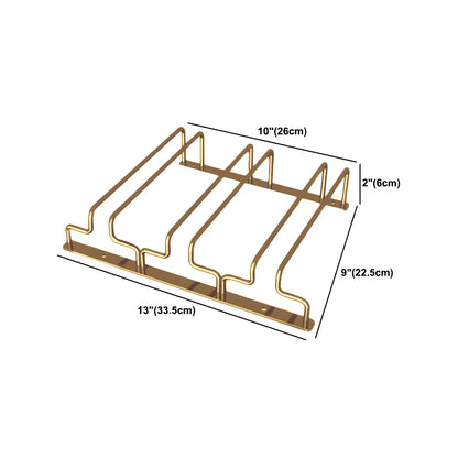 Gold Rectangular Metal Wine Glass Rack Stemware Rack