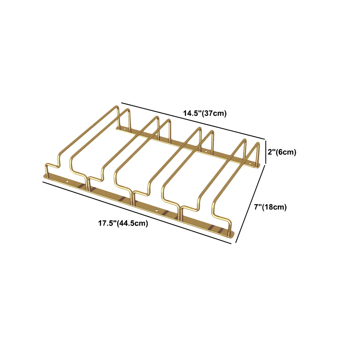 Gold Rectangular Metal Wine Glass Rack Stemware Rack