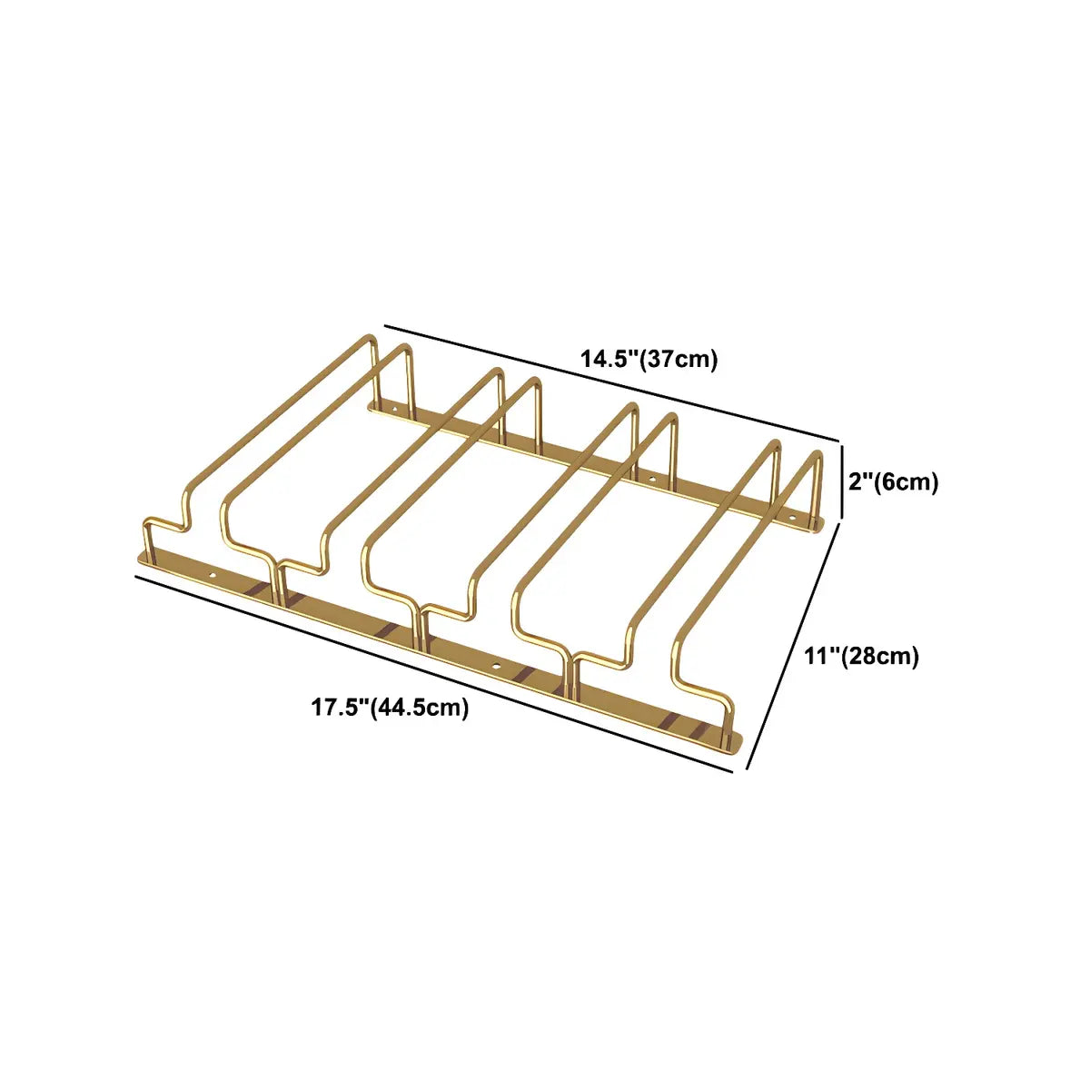 Gold Rectangular Metal Wine Glass Rack Stemware Rack