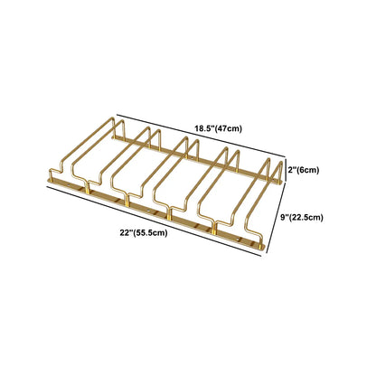 Gold Rectangular Metal Wine Glass Rack Stemware Rack