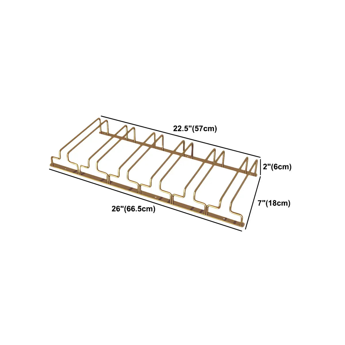 Gold Rectangular Metal Wine Glass Rack Stemware Rack