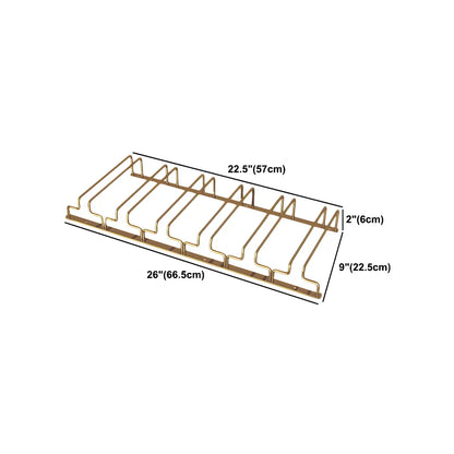 Gold Rectangular Metal Wine Glass Rack Stemware Rack