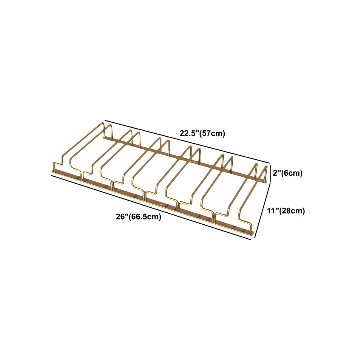 Gold Rectangular Metal Wine Glass Rack Stemware Rack