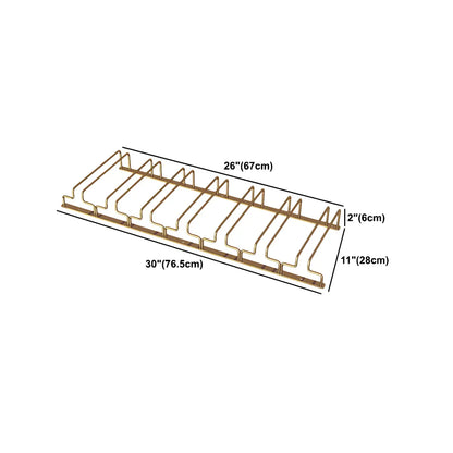 Gold Rectangular Metal Wine Glass Rack Stemware Rack