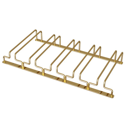 Gold Rectangular Metal Wine Glass Rack Stemware Rack