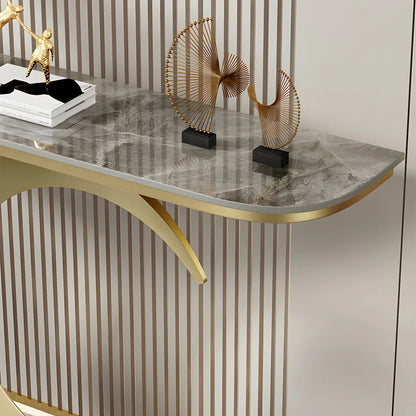 Half Moon Metal Gold Scratch Resistant Hallway Console Table