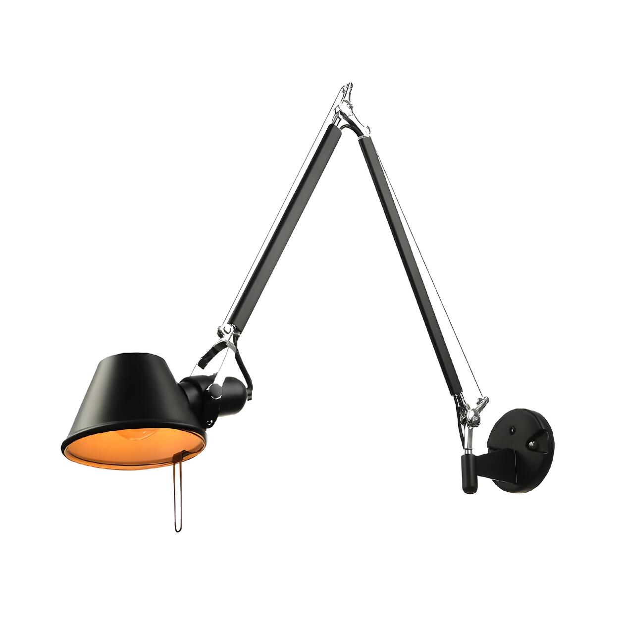 Industrial Black Adjustable Cone Swing Arm Wall Sconce