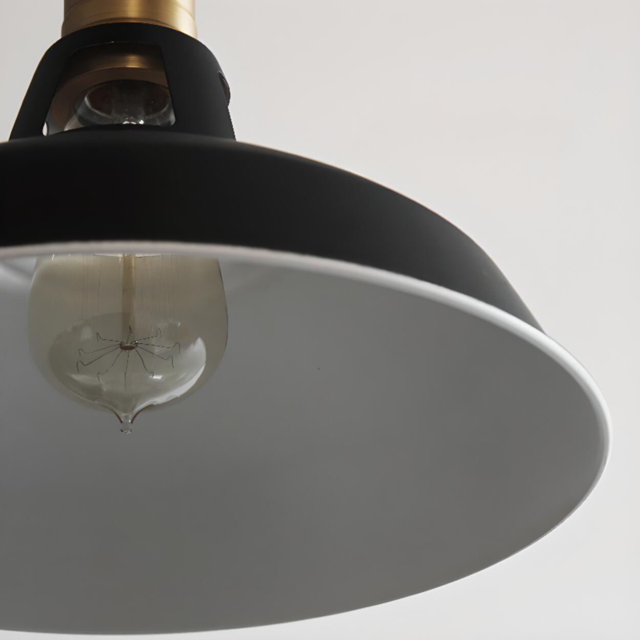 Industrial Brass Metal Round Vaulted Pendant Light