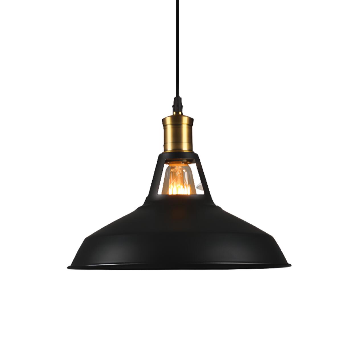 Industrial Brass Metal Round Vaulted Pendant Light