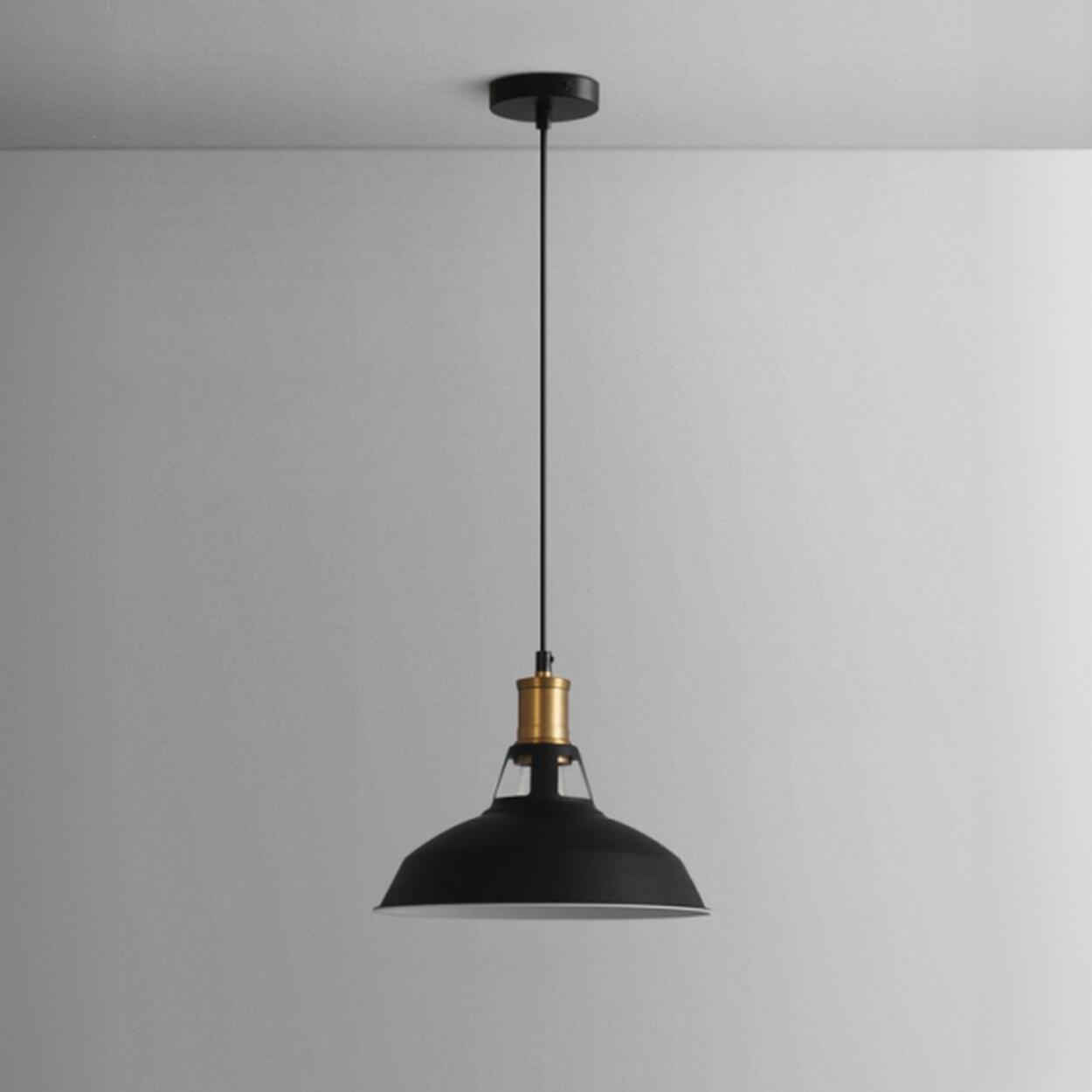 Industrial Brass Metal Round Vaulted Pendant Light