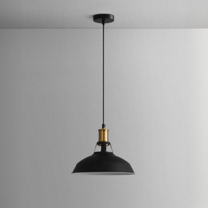 Industrial Brass Metal Round Vaulted Pendant Light