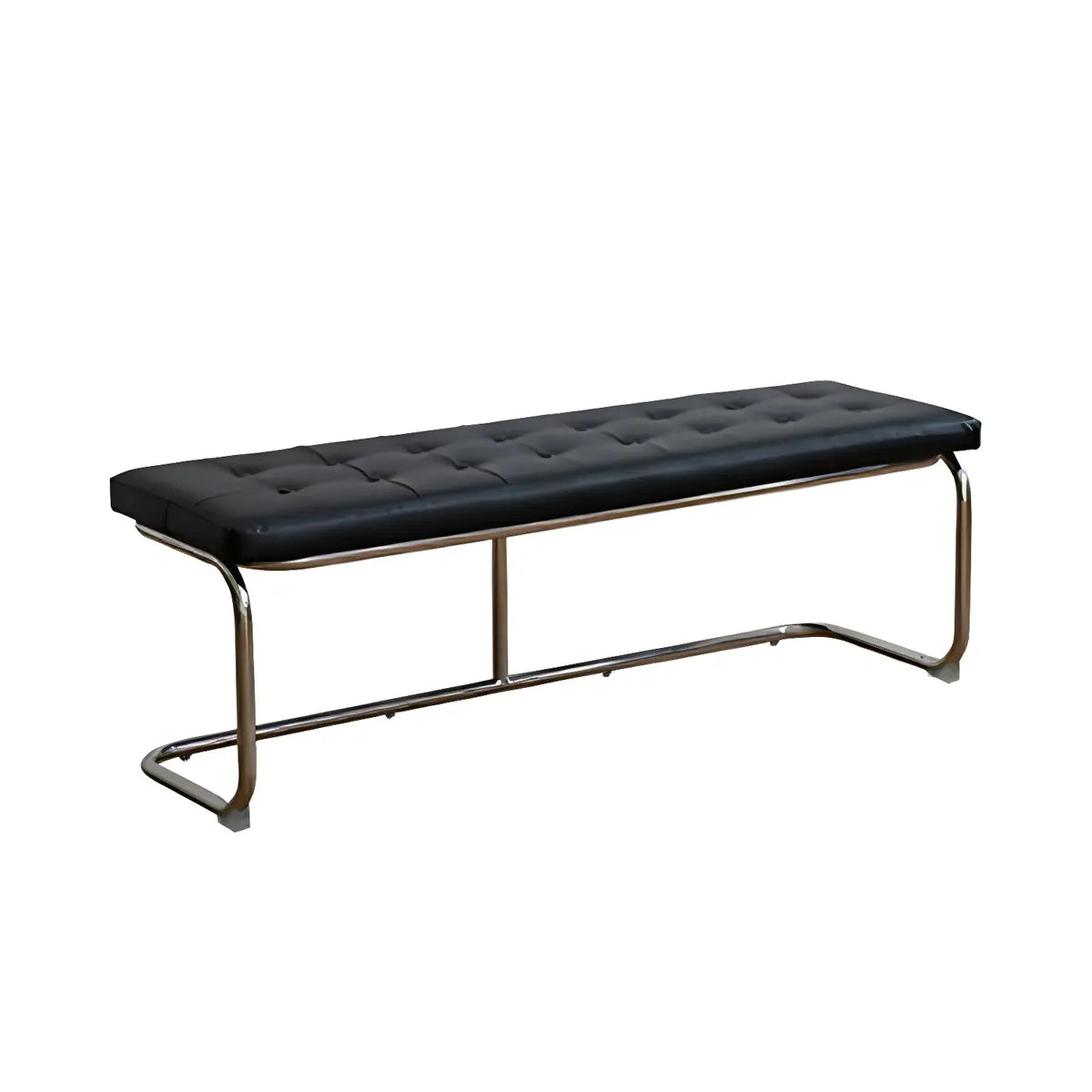 Industrial Brown Faux Leather Cushioned Entryway Bench