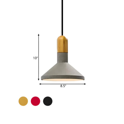 Industrial Concrete Wood Dining Table  Pendant Light