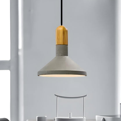 Industrial Concrete Wood Dining Table  Pendant Light