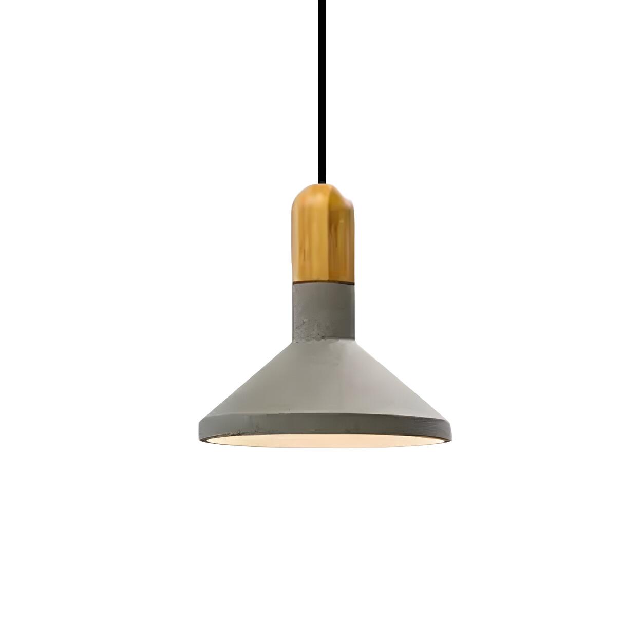 Industrial Concrete Wood Dining Table  Pendant Light