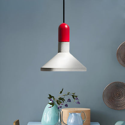 Industrial Concrete Wood Dining Table  Pendant Light