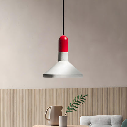 Industrial Concrete Wood Dining Table  Pendant Light