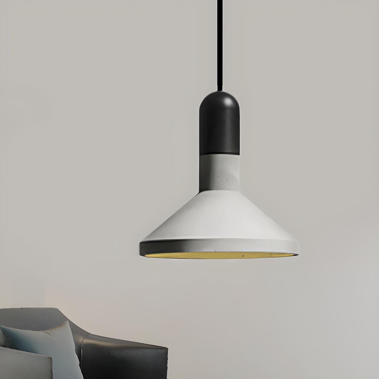 Industrial Concrete Wood Dining Table  Pendant Light