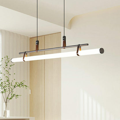 Industrial Linear Leather Straps Island Pendant Light