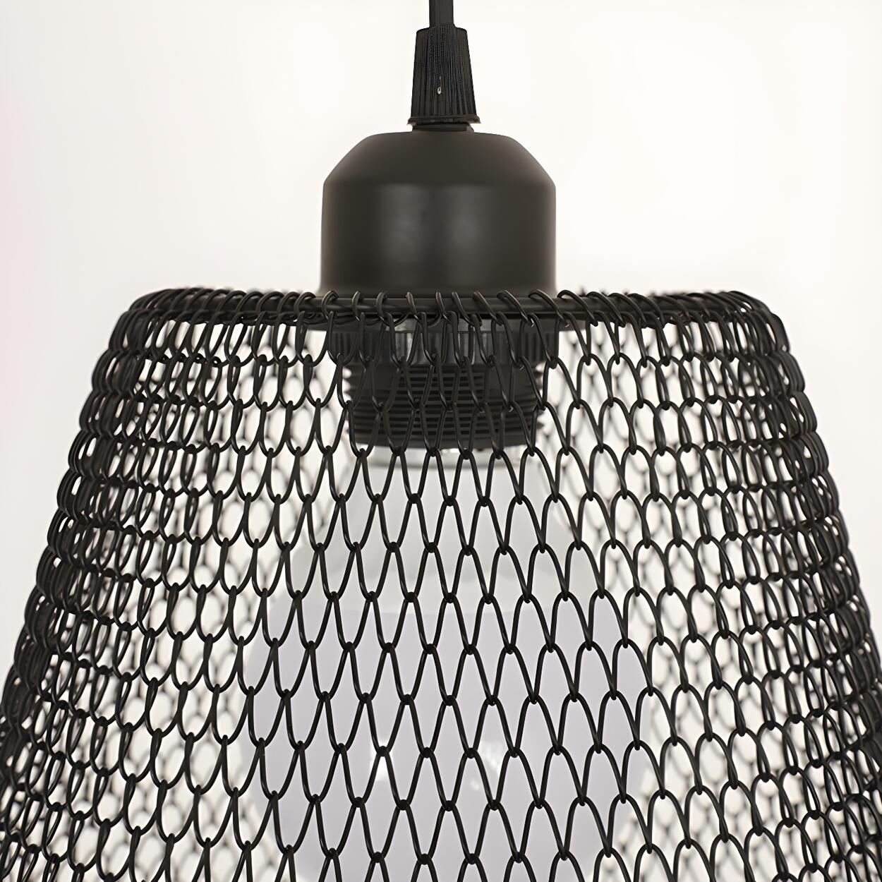 Industrial Metal Mesh Pendant Light Adjustable Height