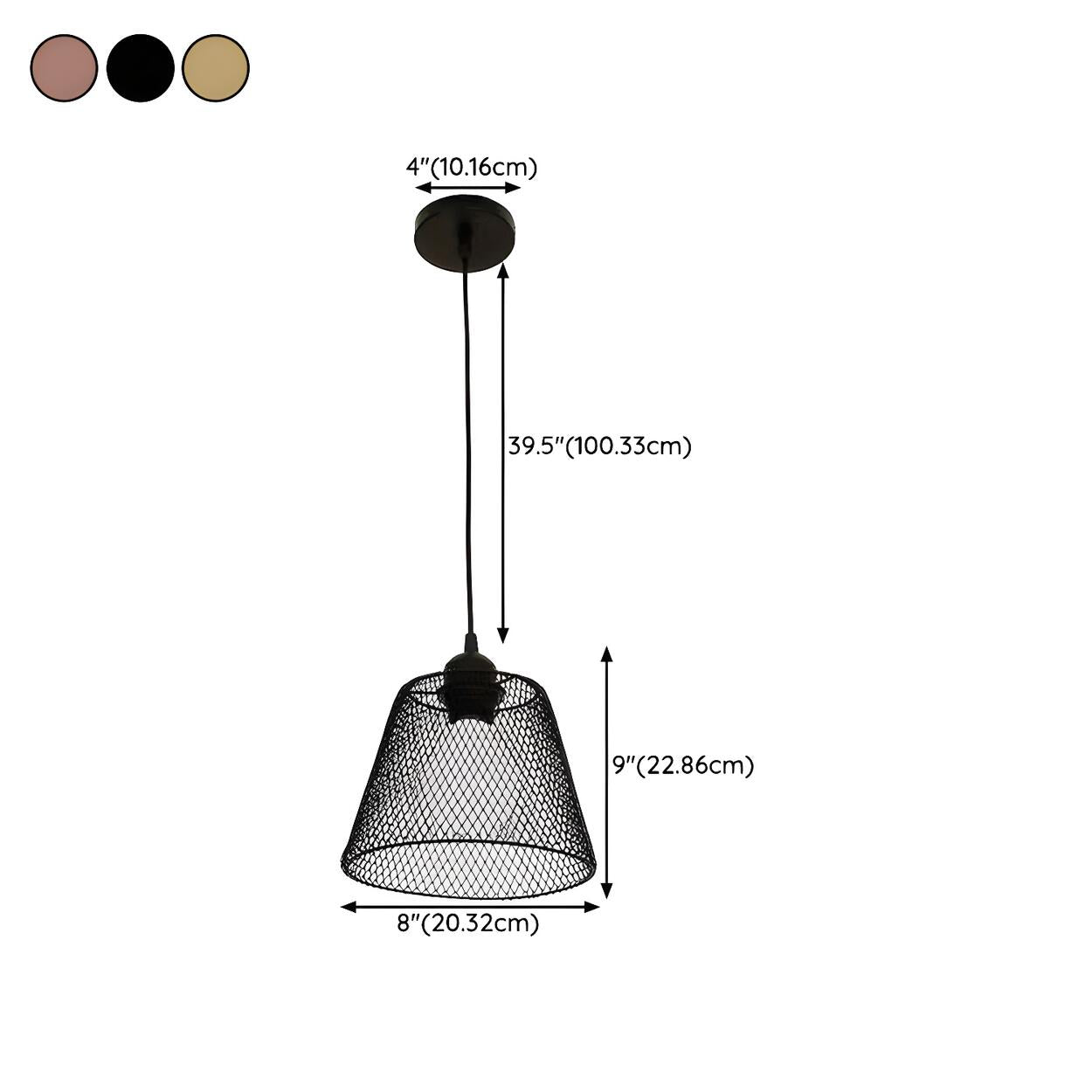 Industrial Metal Mesh Pendant Light Adjustable Height