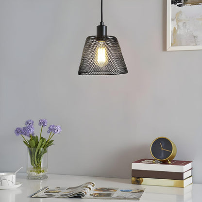 Industrial Metal Mesh Pendant Light Adjustable Height